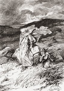 Una scena dal dramma di William Shakespeare Re Lear, Atto III, Scena 2 da Gordon Frederick Browne